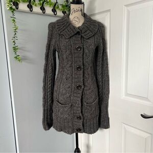 Abercrombie & Fitch Dark Gray Cable Knit Cardigan